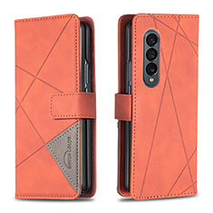 Coque Portefeuille Livre Cuir Etui Clapet B08F pour Samsung Galaxy Z Fold3 5G Orange