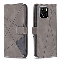 Coque Portefeuille Livre Cuir Etui Clapet B08F pour Vivo iQOO U5x Gris