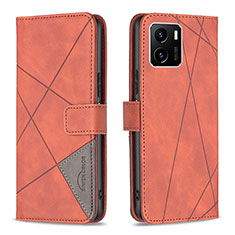 Coque Portefeuille Livre Cuir Etui Clapet B08F pour Vivo iQOO U5x Orange