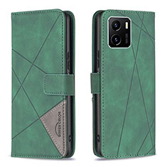 Coque Portefeuille Livre Cuir Etui Clapet B08F pour Vivo iQOO U5x Vert