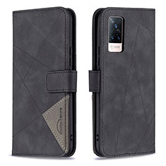 Coque Portefeuille Livre Cuir Etui Clapet B08F pour Vivo V21 5G Noir