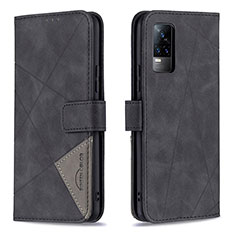 Coque Portefeuille Livre Cuir Etui Clapet B08F pour Vivo V21e 4G Noir