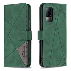 Coque Portefeuille Livre Cuir Etui Clapet B08F pour Vivo V21e 4G Vert