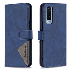 Coque Portefeuille Livre Cuir Etui Clapet B08F pour Vivo V21e 5G Bleu