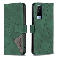 Coque Portefeuille Livre Cuir Etui Clapet B08F pour Vivo V21e 5G Vert