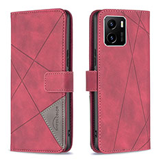 Coque Portefeuille Livre Cuir Etui Clapet B08F pour Vivo Y01A Rouge