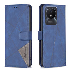 Coque Portefeuille Livre Cuir Etui Clapet B08F pour Vivo Y02 Bleu