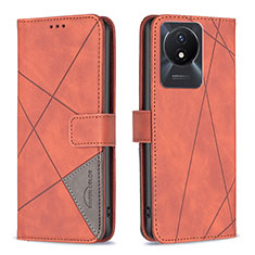 Coque Portefeuille Livre Cuir Etui Clapet B08F pour Vivo Y02A Orange