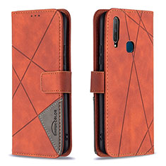 Coque Portefeuille Livre Cuir Etui Clapet B08F pour Vivo Y11 Orange