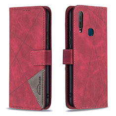 Coque Portefeuille Livre Cuir Etui Clapet B08F pour Vivo Y11 Rouge