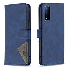 Coque Portefeuille Livre Cuir Etui Clapet B08F pour Vivo Y11s Bleu