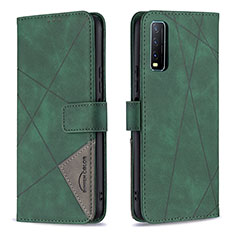 Coque Portefeuille Livre Cuir Etui Clapet B08F pour Vivo Y11s Vert