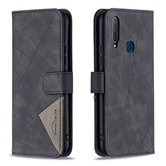 Coque Portefeuille Livre Cuir Etui Clapet B08F pour Vivo Y12 Noir