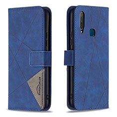 Coque Portefeuille Livre Cuir Etui Clapet B08F pour Vivo Y15 Bleu