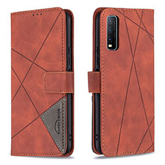 Coque Portefeuille Livre Cuir Etui Clapet B08F pour Vivo Y20s G Orange