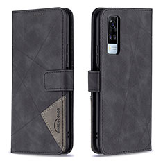 Coque Portefeuille Livre Cuir Etui Clapet B08F pour Vivo Y31 (2021) Noir