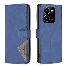 Coque Portefeuille Livre Cuir Etui Clapet B08F pour Vivo Y35 4G Bleu