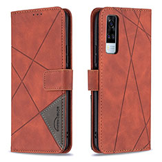 Coque Portefeuille Livre Cuir Etui Clapet B08F pour Vivo Y51A Orange