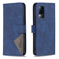 Coque Portefeuille Livre Cuir Etui Clapet B08F pour Vivo Y73 (2021) Bleu