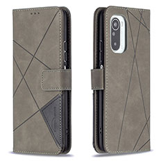 Coque Portefeuille Livre Cuir Etui Clapet B08F pour Xiaomi Mi 11i 5G Gris