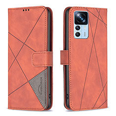 Coque Portefeuille Livre Cuir Etui Clapet B08F pour Xiaomi Mi 12T 5G Orange