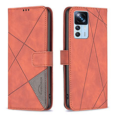 Coque Portefeuille Livre Cuir Etui Clapet B08F pour Xiaomi Mi 12T Pro 5G Orange