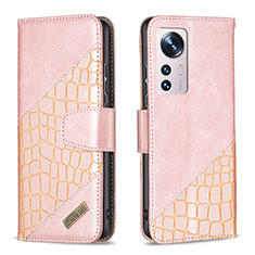 Coque Portefeuille Livre Cuir Etui Clapet B08F pour Xiaomi Mi 12X 5G Rose