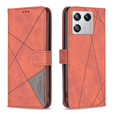 Coque Portefeuille Livre Cuir Etui Clapet B08F pour Xiaomi Mi 13 5G Orange