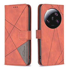 Coque Portefeuille Livre Cuir Etui Clapet B08F pour Xiaomi Mi 13 Ultra 5G Orange