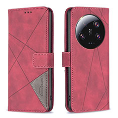 Coque Portefeuille Livre Cuir Etui Clapet B08F pour Xiaomi Mi 13 Ultra 5G Rouge