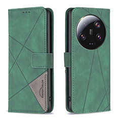 Coque Portefeuille Livre Cuir Etui Clapet B08F pour Xiaomi Mi 13 Ultra 5G Vert