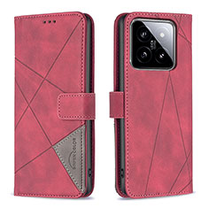 Coque Portefeuille Livre Cuir Etui Clapet B08F pour Xiaomi Mi 14 5G Rouge