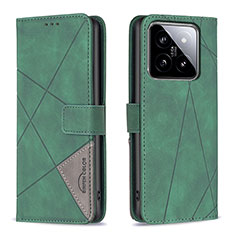 Coque Portefeuille Livre Cuir Etui Clapet B08F pour Xiaomi Mi 14 5G Vert