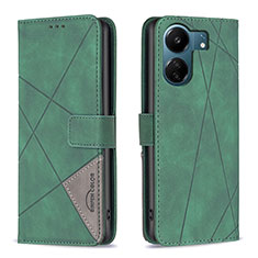 Coque Portefeuille Livre Cuir Etui Clapet B08F pour Xiaomi Poco C65 Vert