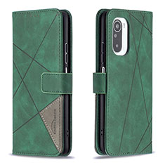 Coque Portefeuille Livre Cuir Etui Clapet B08F pour Xiaomi Poco F3 5G Vert