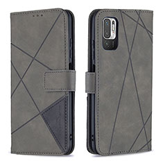 Coque Portefeuille Livre Cuir Etui Clapet B08F pour Xiaomi POCO M3 Pro 5G Gris