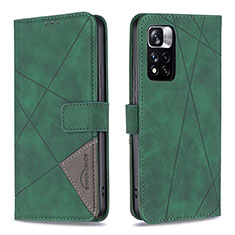 Coque Portefeuille Livre Cuir Etui Clapet B08F pour Xiaomi Poco X4 NFC Vert