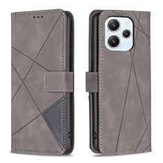 Coque Portefeuille Livre Cuir Etui Clapet B08F pour Xiaomi Redmi 12 4G Gris