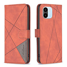 Coque Portefeuille Livre Cuir Etui Clapet B08F pour Xiaomi Redmi A2 Orange