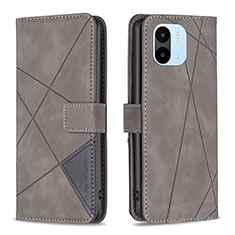 Coque Portefeuille Livre Cuir Etui Clapet B08F pour Xiaomi Redmi A2 Plus Gris