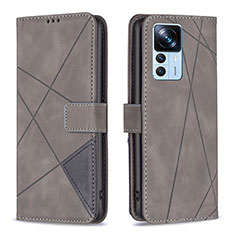 Coque Portefeuille Livre Cuir Etui Clapet B08F pour Xiaomi Redmi K50 Ultra 5G Gris