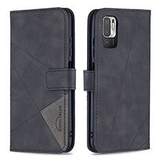 Coque Portefeuille Livre Cuir Etui Clapet B08F pour Xiaomi Redmi Note 10 5G Noir