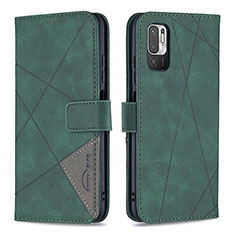 Coque Portefeuille Livre Cuir Etui Clapet B08F pour Xiaomi Redmi Note 10T 5G Vert