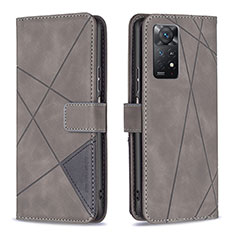 Coque Portefeuille Livre Cuir Etui Clapet B08F pour Xiaomi Redmi Note 11 Pro 4G Gris