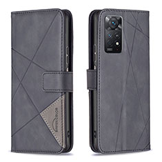 Coque Portefeuille Livre Cuir Etui Clapet B08F pour Xiaomi Redmi Note 11 Pro 4G Noir