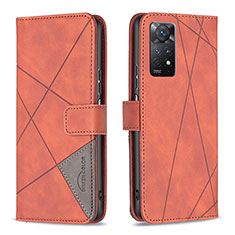 Coque Portefeuille Livre Cuir Etui Clapet B08F pour Xiaomi Redmi Note 11 Pro 5G Orange