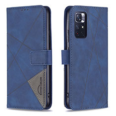 Coque Portefeuille Livre Cuir Etui Clapet B08F pour Xiaomi Redmi Note 11T 5G Bleu