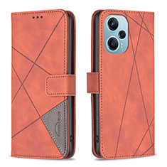 Coque Portefeuille Livre Cuir Etui Clapet B08F pour Xiaomi Redmi Note 12 Turbo 5G Orange