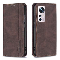 Coque Portefeuille Livre Cuir Etui Clapet B09F pour Xiaomi Mi 12 5G Marron