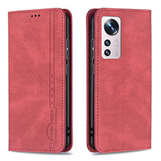 Coque Portefeuille Livre Cuir Etui Clapet B09F pour Xiaomi Mi 12X 5G Rouge